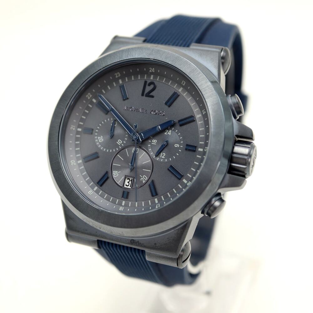 Michael Kors Dylan Blue Men's 48mm Chronograph Watch MK-8493 with New Battery